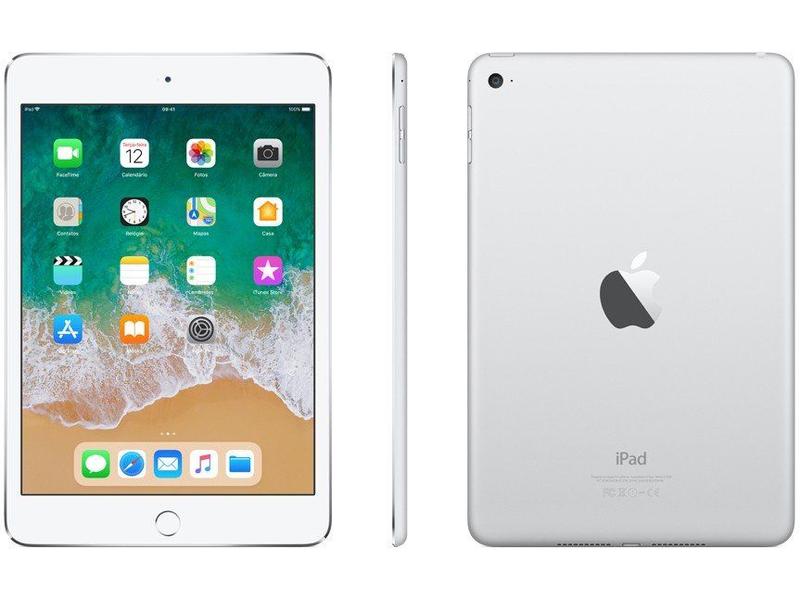 iPad Mini 4 Apple 128GB Prata Tela 7,9” Retina - Proc. Chip A8 Câm